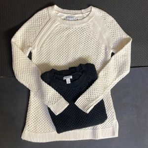 (2) Old Navy sweaters! Size small, colors black & white/off white. SOLD AS A SET